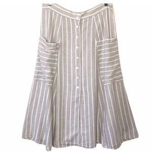 NWT $78 Happy  Nature Pinstripe Button Down Maxi Skirt Size 12 NWT